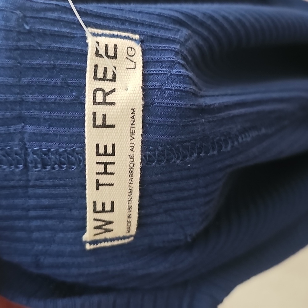 NWT..WE THE FREE Blue Ribbed Tank Top SIZE LARGE. New With Tags - Picture 5 of 5